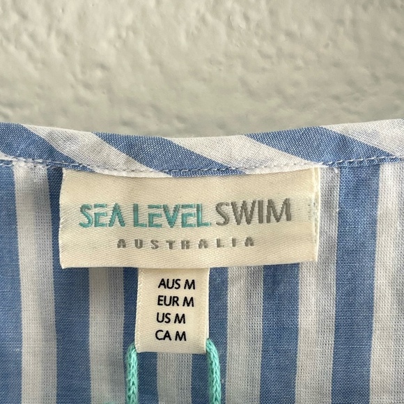 NWT SEA LEVEL SWIM | Summer Beach Striped Sails Boho Maxi Dress in Blue | Size M - Picture 11 of 13